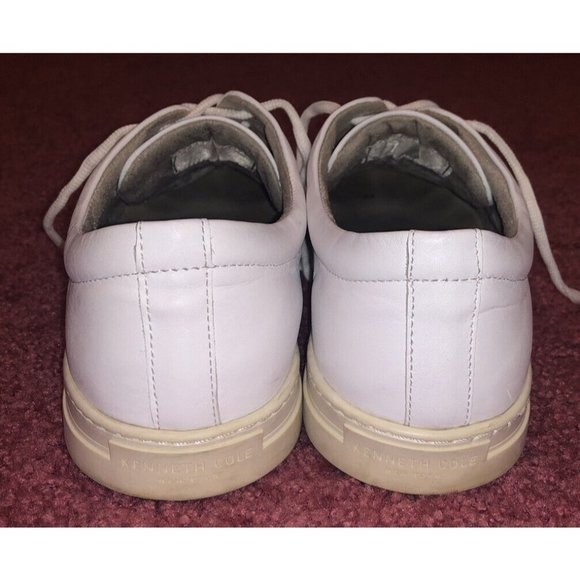 Kenneth Cole Men’s White Leather Tennis Shoes Size 10.5 Pre Owned - Picture 6 of 6